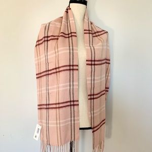 Soft Rose Plaid Scarf